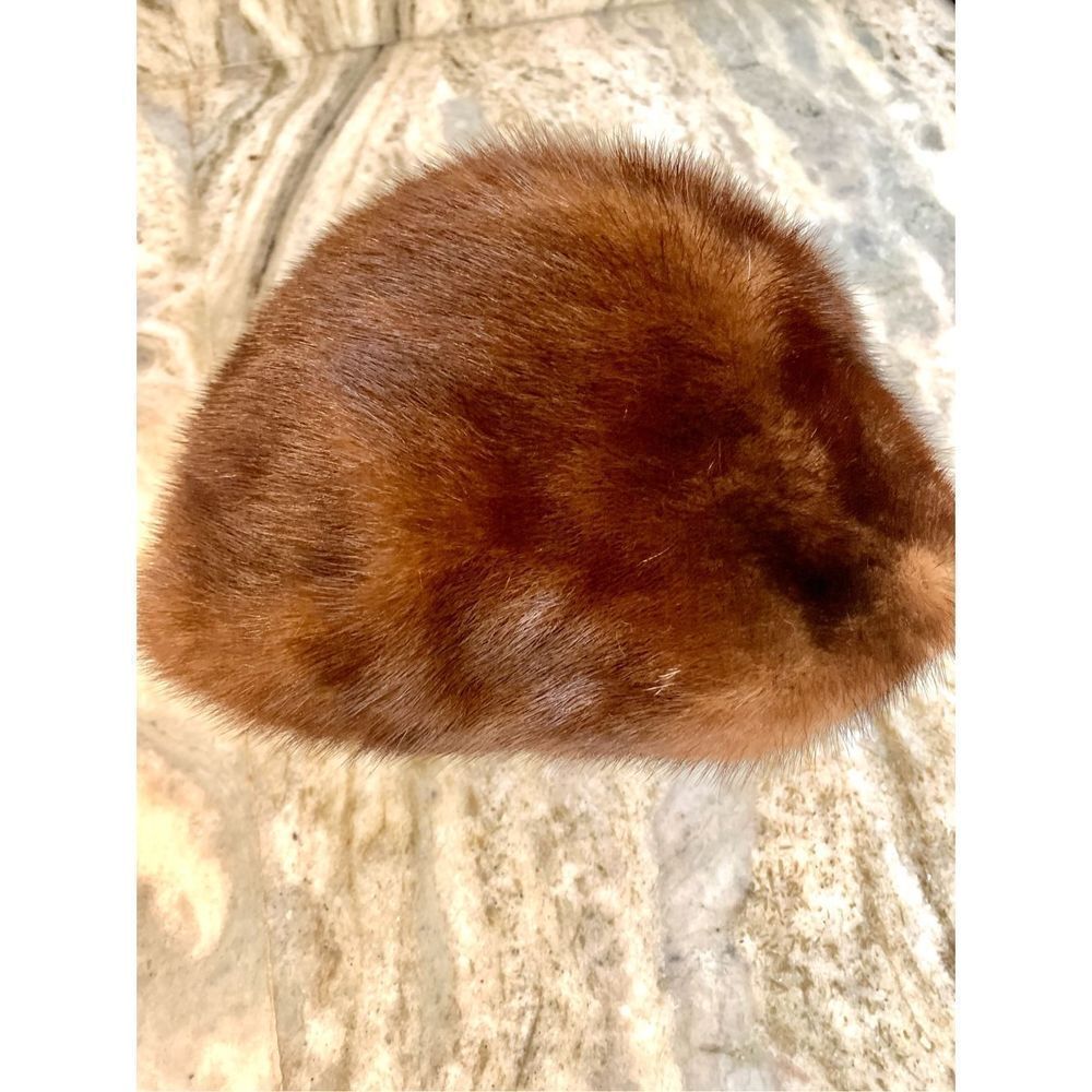 Vintage Mr D Brown Mink Pill Box Hat #mink #vintage